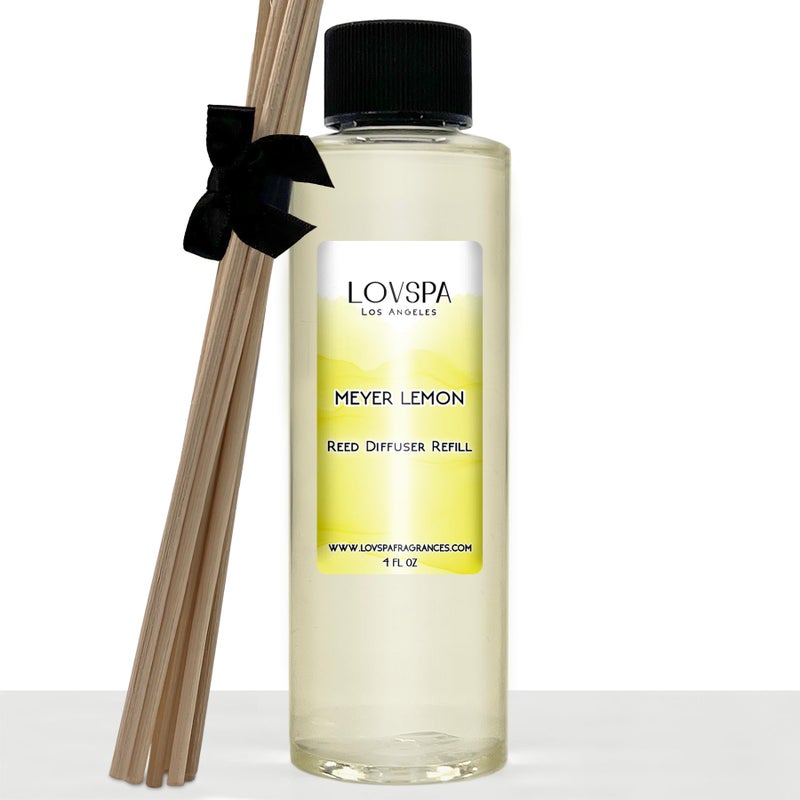 LOVSPA Meyer Lemon Diffuser Oil - Luxury Essential Oils for Diffuser Refill & Air Freshener Room Spray - Long-Lasting & Natural Home Fragrance, Scented Oil for Diffusers, USA Made, 4oz - Image 1
